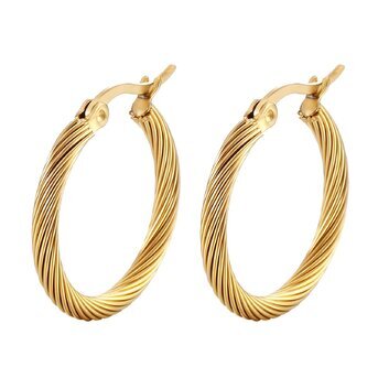 18K gold plated Stainless steel earrings, Intensity