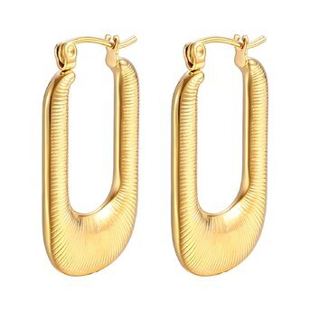 18K gold plated Stainless steel earrings, Intensity