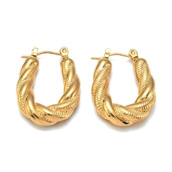 Earrings, 18K Gold Plated Steel