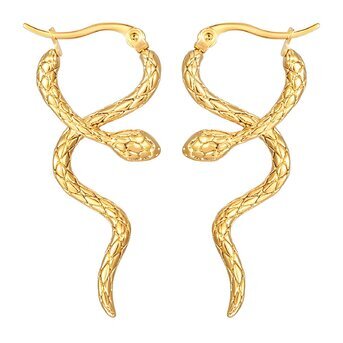 18K gold plated Stainless steel  "Snakes" earrings, Intensity