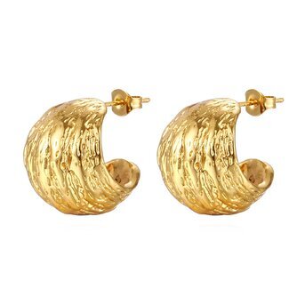 Earrings, 18K Gold Plated Steel