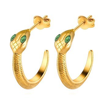 18K gold plated Stainless steel  "Snakes" earrings, Intensity