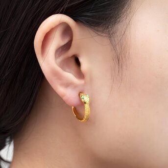 18K gold plated Stainless steel  "Snakes" earrings, Intensity