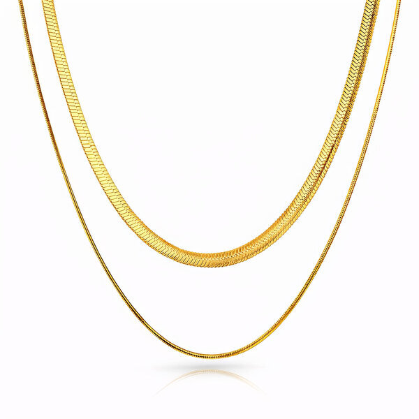 Necklace, 18K Gold Plated Steel