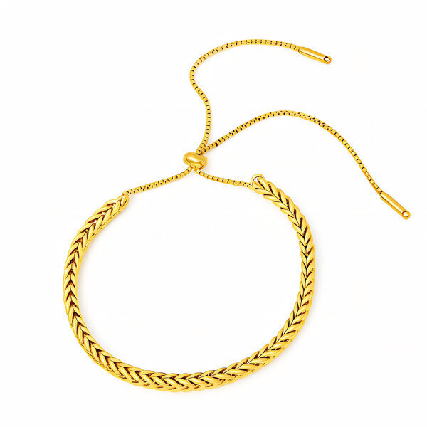 Bracelet, 18K Gold Plated Steel