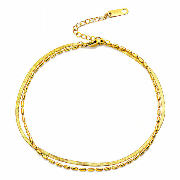 Bracelet, 18K Gold Plated Steel