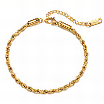 Bracelet, 18K Gold Plated Steel