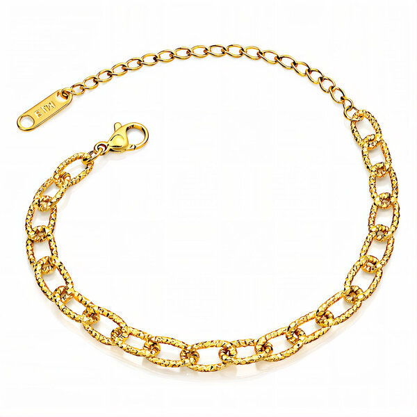 Bracelet, 18K Gold Plated Steel