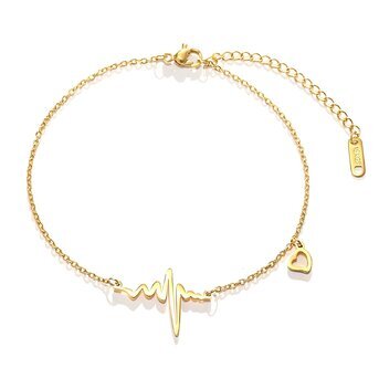 18K gold plated Stainless steel  "Hearts" bracelet, Intensity