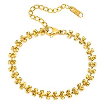 18K gold plated Stainless steel  "Hearts" bracelet, Intensity