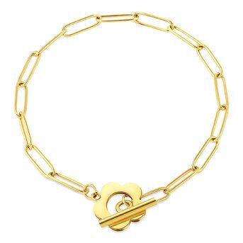 18K gold plated Stainless steel  "Flower" bracelet, Intensity