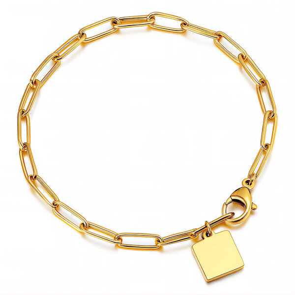 Bracelet, 18K Gold Plated Steel