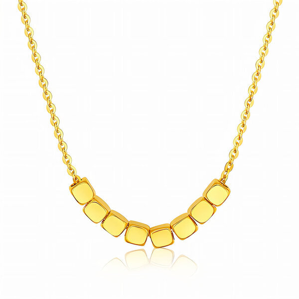 Necklace, 18K Gold Plated Steel