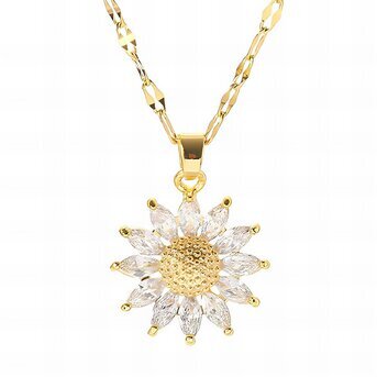 18K gold plated Stainless steel  "Flower" necklace, Intensity