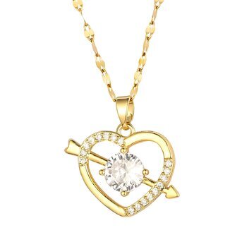 18K gold plated Stainless steel  "Hearts" necklace, Intensity