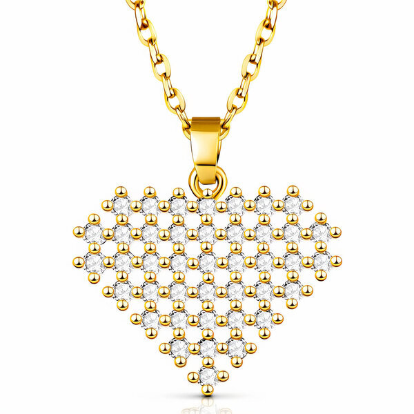 "Heart" Necklace, 18K Gold Plated Steel