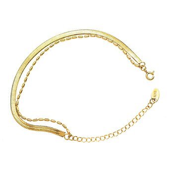 18K gold plated Stainless steel anklet, Intensity