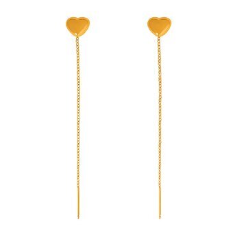 18K gold plated Stainless steel  "Hearts" earrings, Intensity