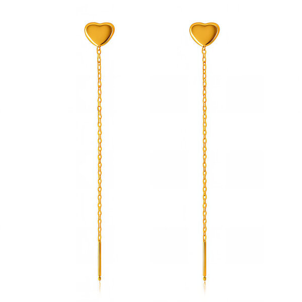 "Hearts" Earrings, 18K Gold Plated Steel