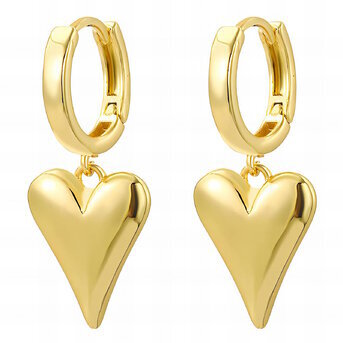 18K gold plated Stainless steel  "Hearts" earrings, Intensity