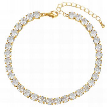 18K gold plated Stainless steel  "Tennis" bracelet, Intensity