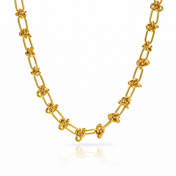 Necklace, 18K Gold Plated Steel