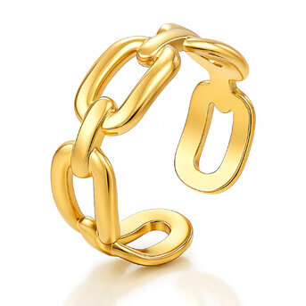Ring, 18K Gold Plated Steel