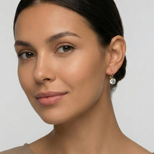 Earrings, 18K Gold Plated Steel