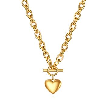 18K gold plated Stainless steel  "Heart" necklace, Intensity