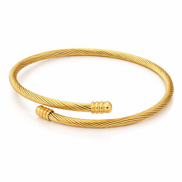 Bracelet, 18K Gold Plated Steel