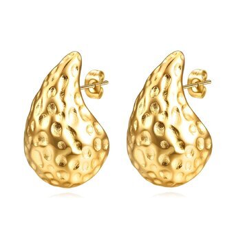 18K gold plated Stainless steel  "Teardrops" earrings, Intensity