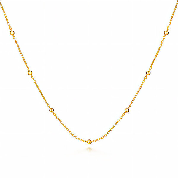 Necklace, 18K Gold Plated Steel