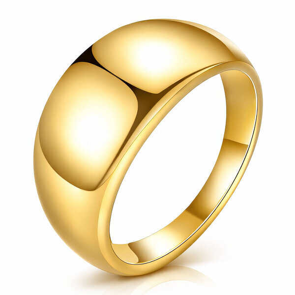 Ring, 18K Gold Plated Steel