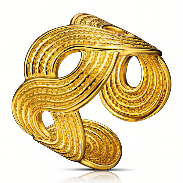 Ring, 18K Gold Plated Steel