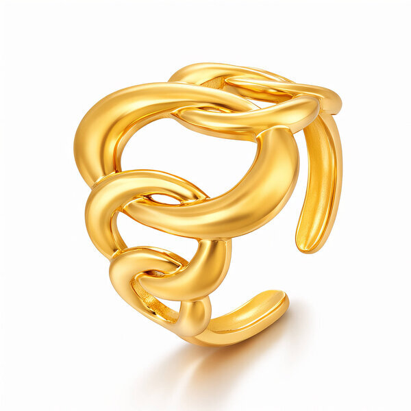 Ring, 18K Gold Plated Steel