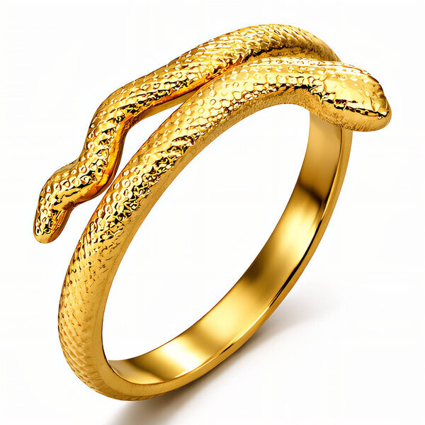 "Snakes" Ring, 18K Gold Plated Steel