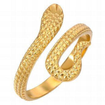 18K gold plated Stainless steel  "Snakes" finger ring, Intensity