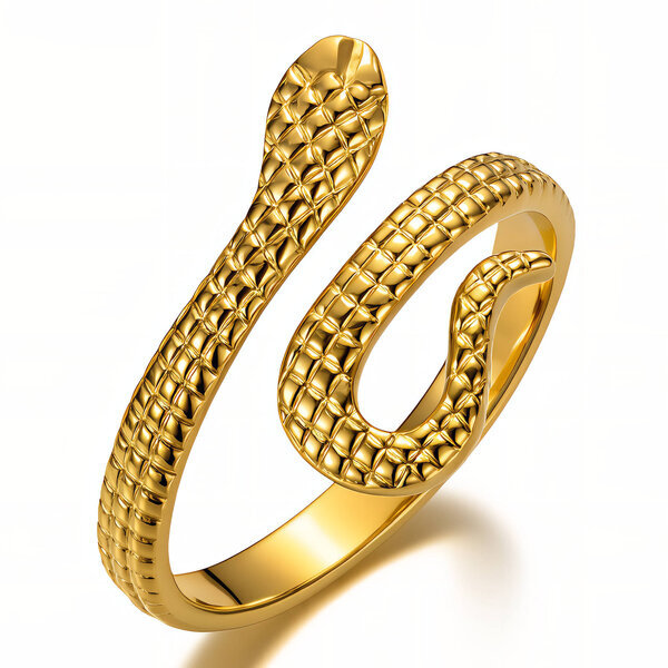 "Snakes" Ring, 18K Gold Plated Steel