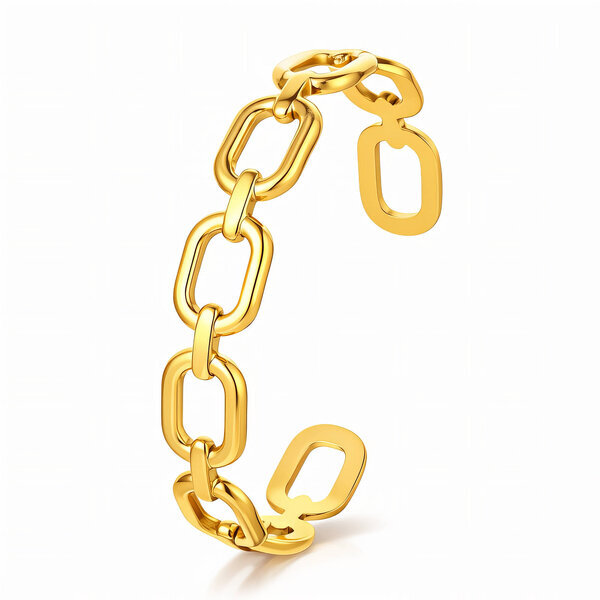 Bracelet, 18K Gold Plated Steel