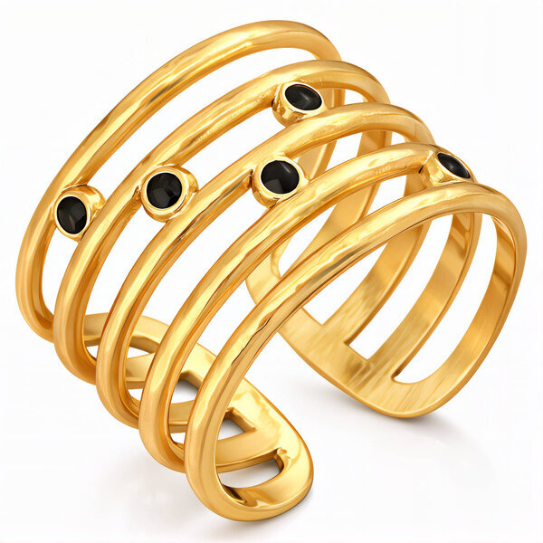 Ring, 18K Gold Plated Steel
