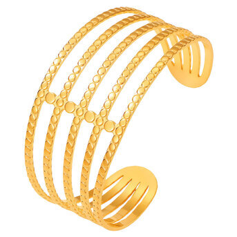 Bracelet, 18K Gold Plated Steel