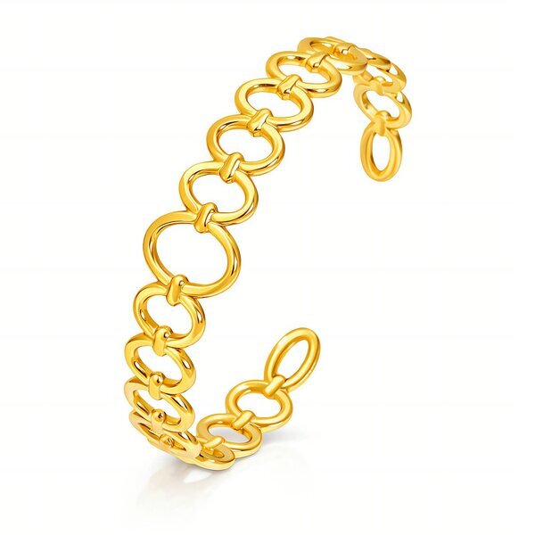 Bracelet, 18K Gold Plated Steel