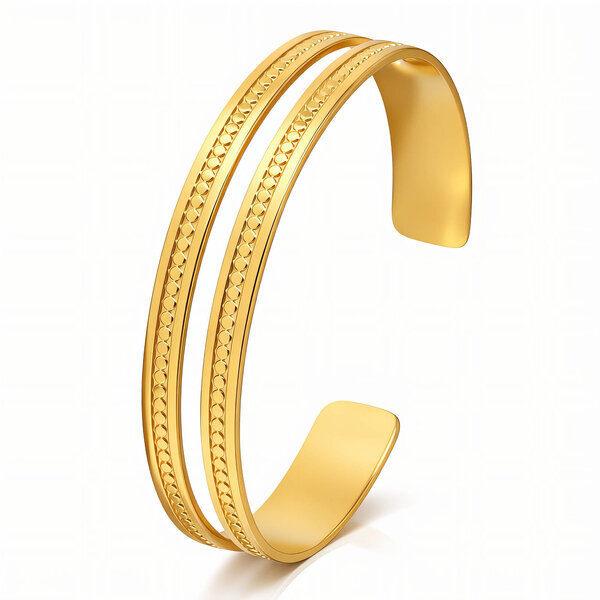 Bracelet, 18K Gold Plated Steel
