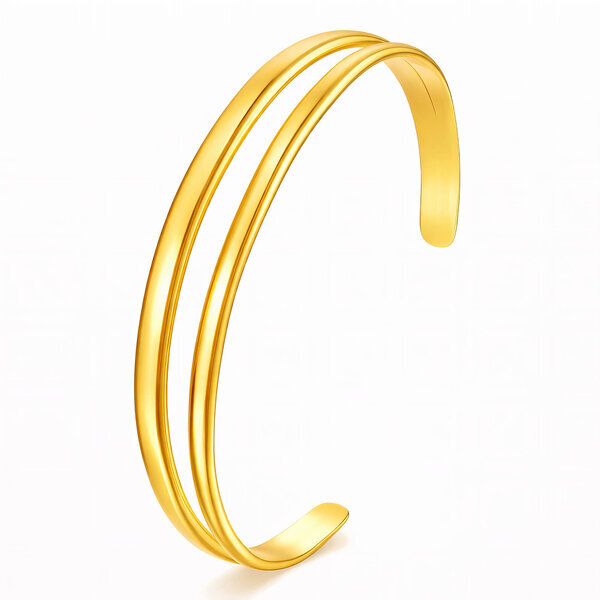 Bracelet, 18K Gold Plated Steel
