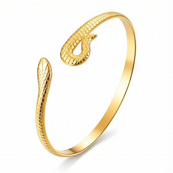 "Snake" Bracelet, 18K Gold Plated Steel