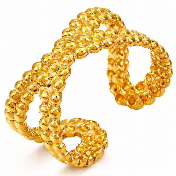 Ring, 18K Gold Plated Steel