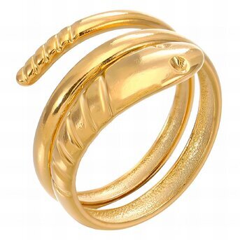 18K gold plated Stainless steel  "Snakes" finger ring, Intensity