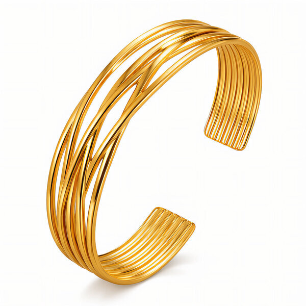 Bracelet, 18K Gold Plated Steel