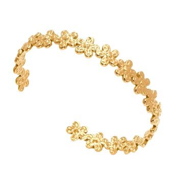 18K gold plated Stainless steel  "Flowers" bracelet, Intensity