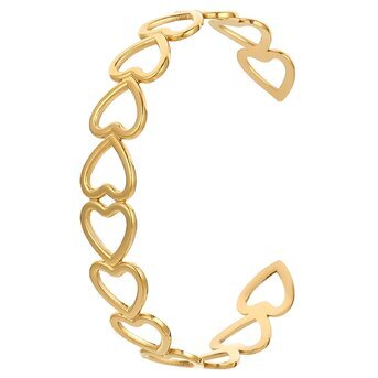 18K gold plated Stainless steel  "Hearts" bracelet, Intensity